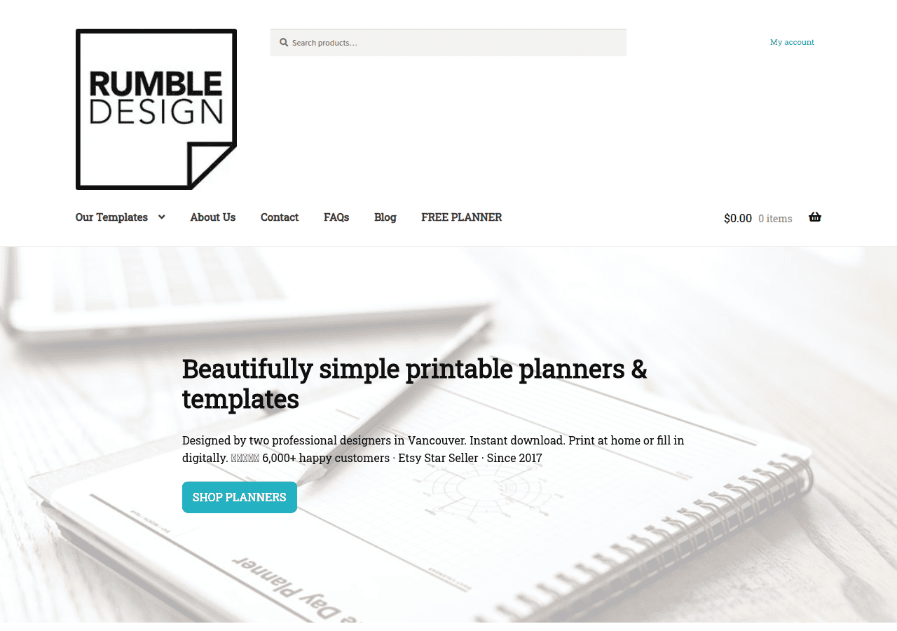 Screenshot of rumbledesignstore.com