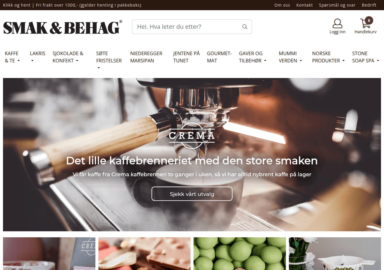 Screenshot of smakogbehag.no