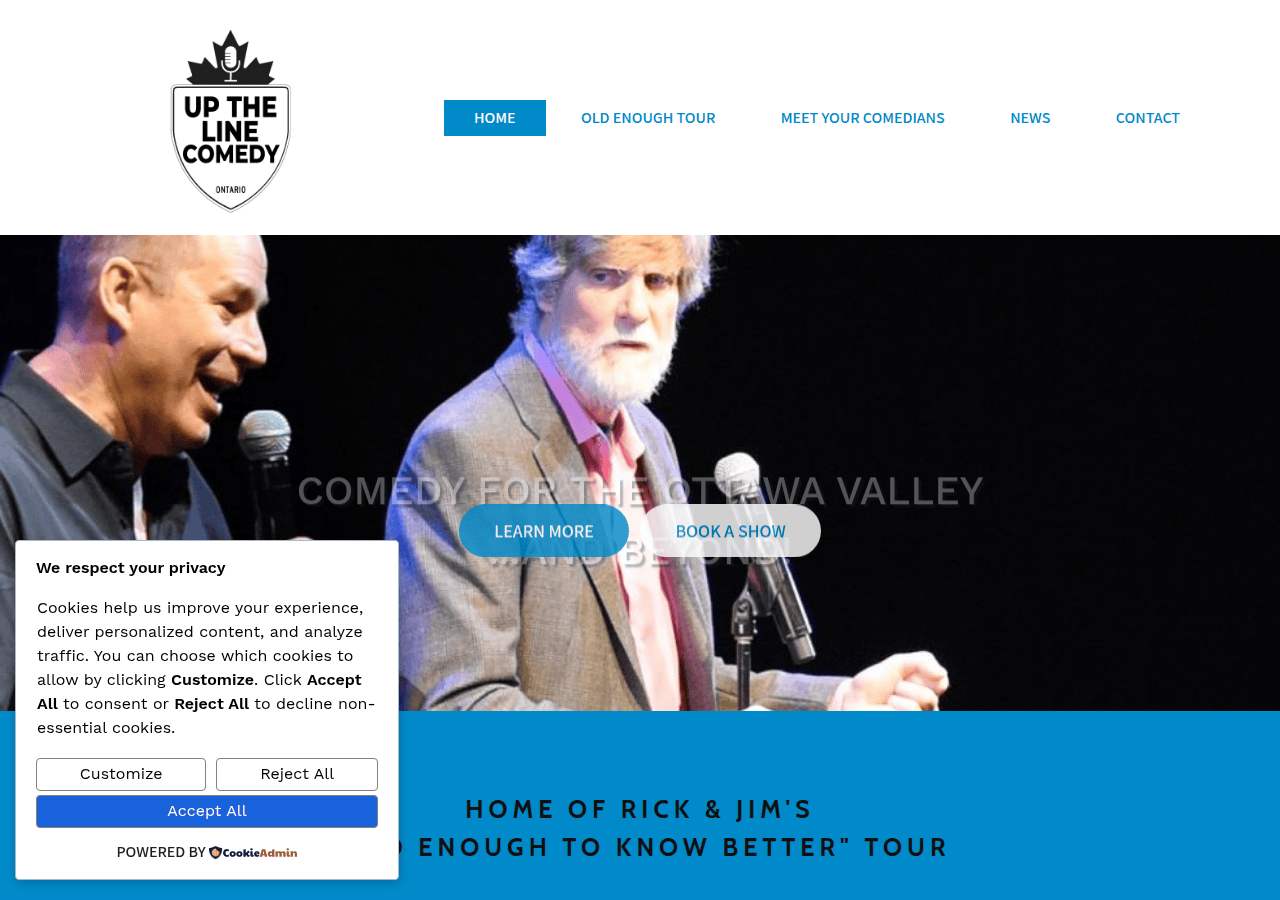 Screenshot of upthelinecomedy.ca