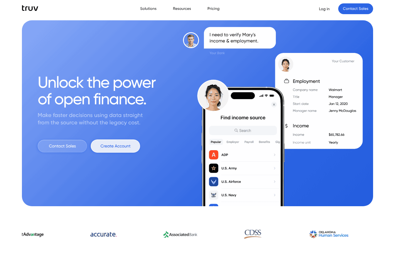 Screenshot of truv.com