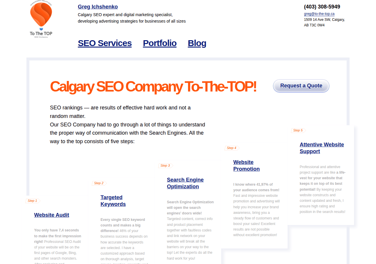 Screenshot of to-the-top.ca