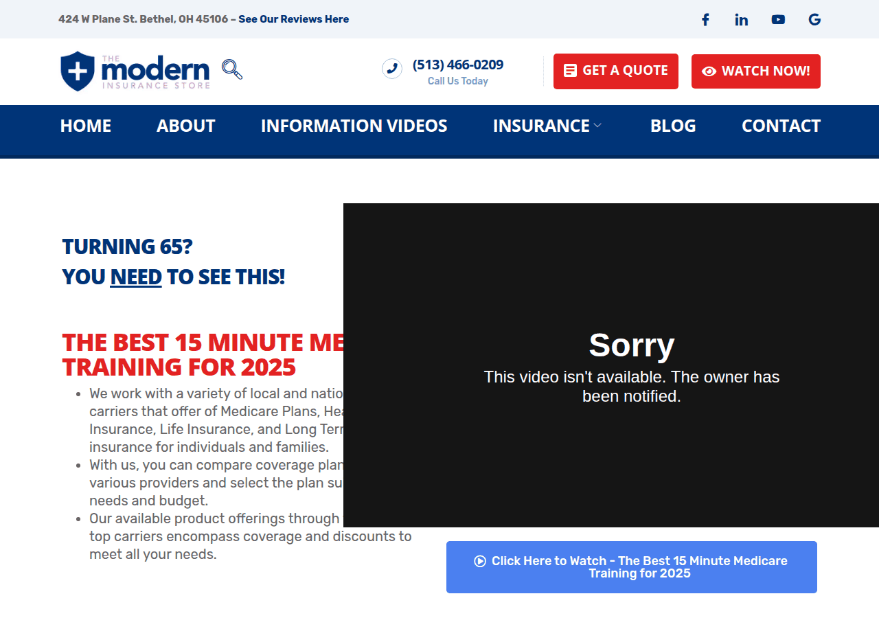 Screenshot of moderninsurancestore.com