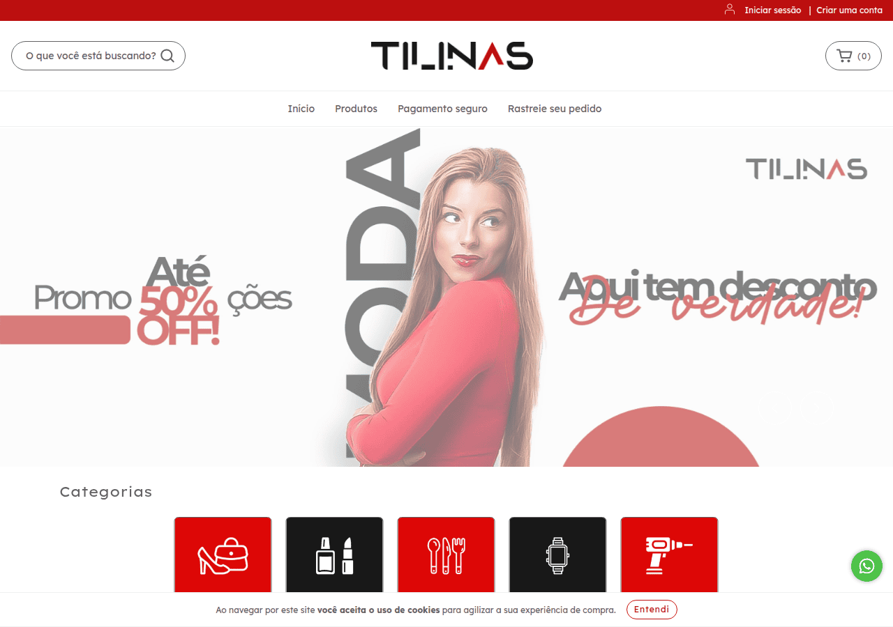 Screenshot of tilinas.com.br