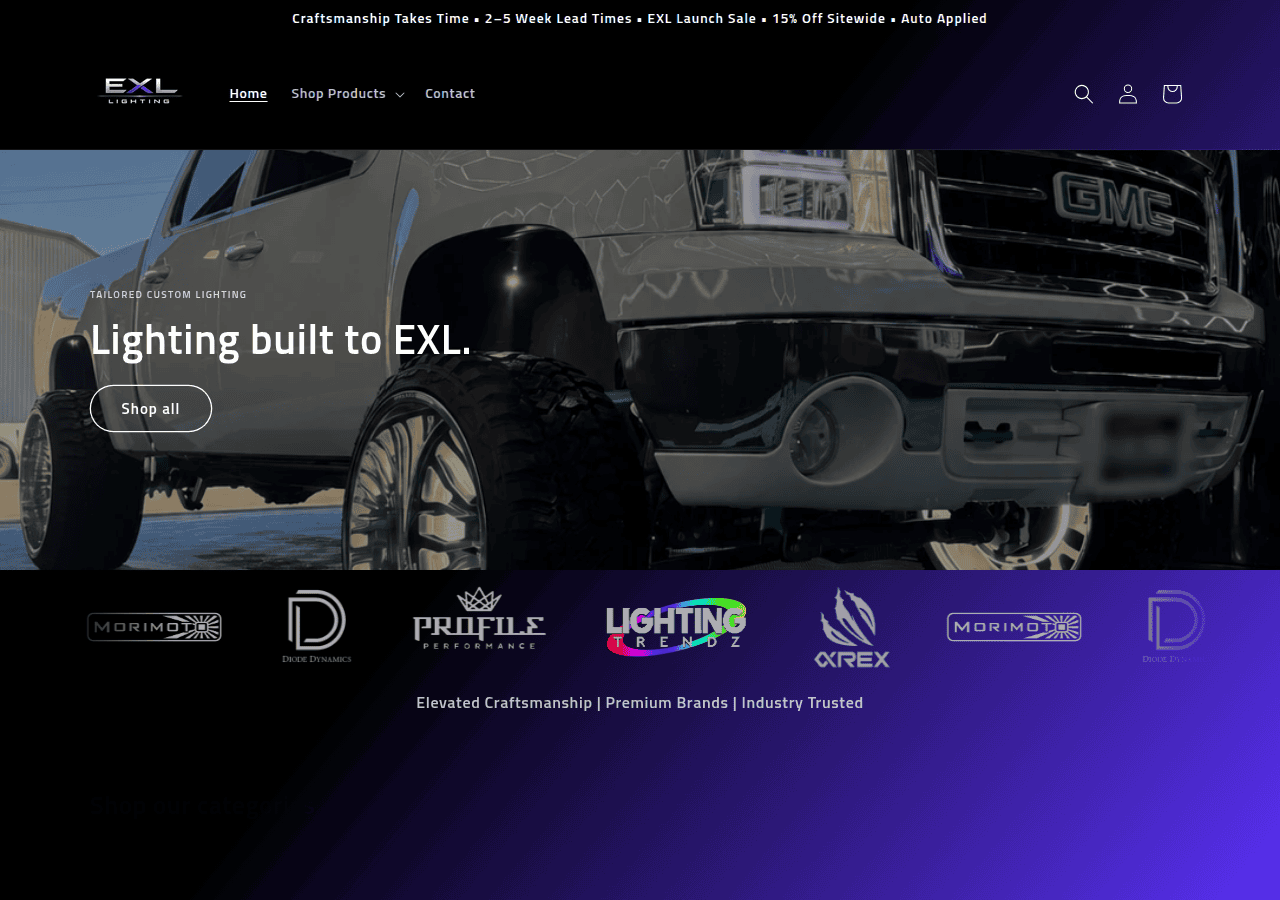 Screenshot of exllighting.com