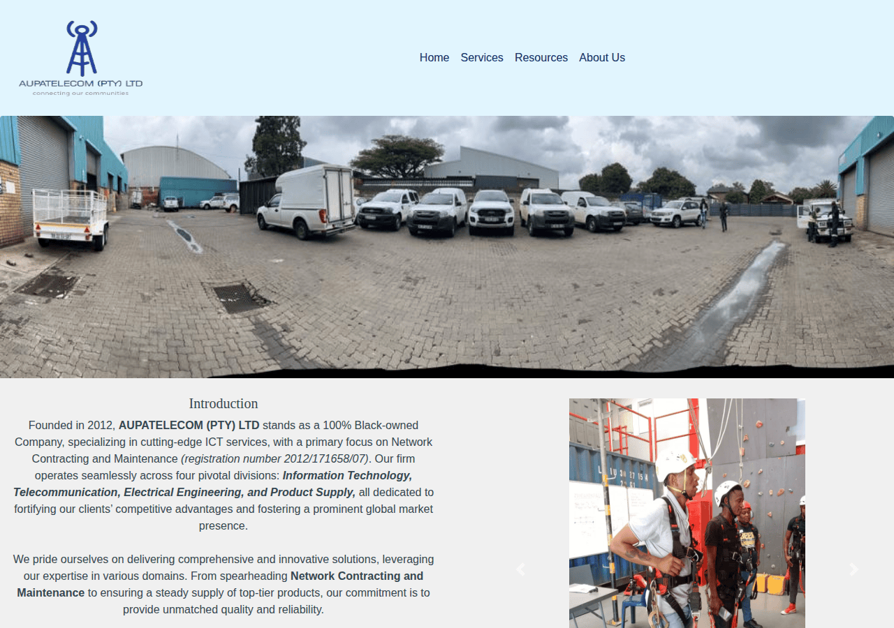 Screenshot of aupatelecom.co.za