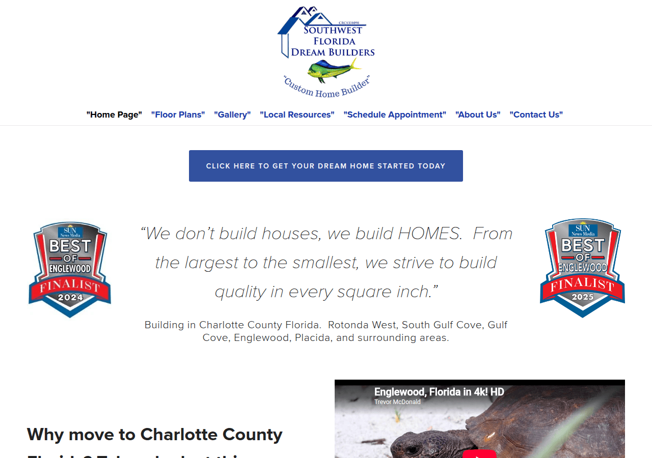 Screenshot of swfldreambuilders.com