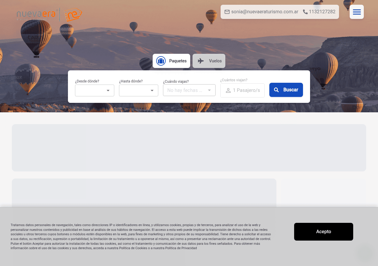 Screenshot of nuevaeraturismo.com.ar