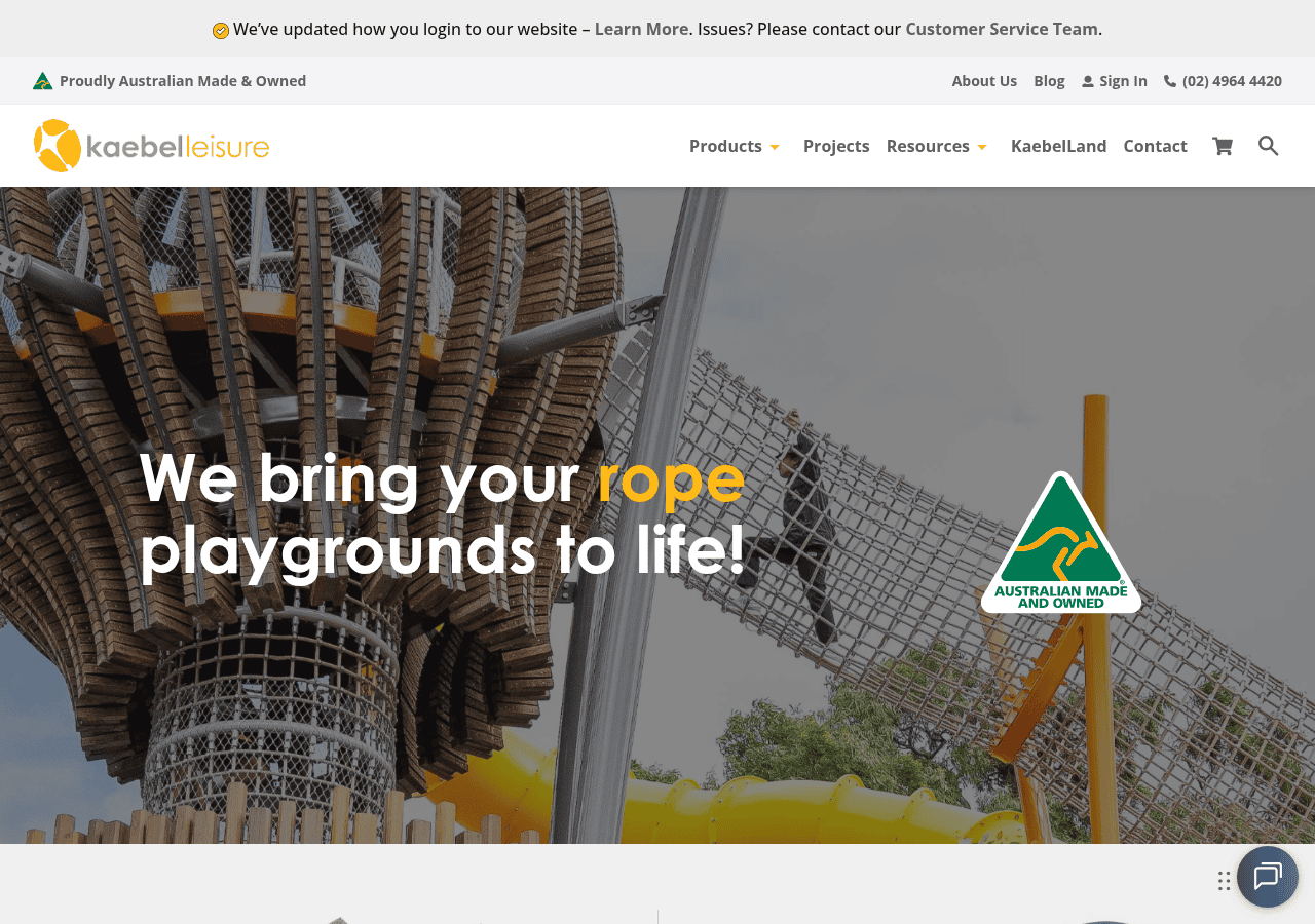 Screenshot of kaebelleisure.com.au