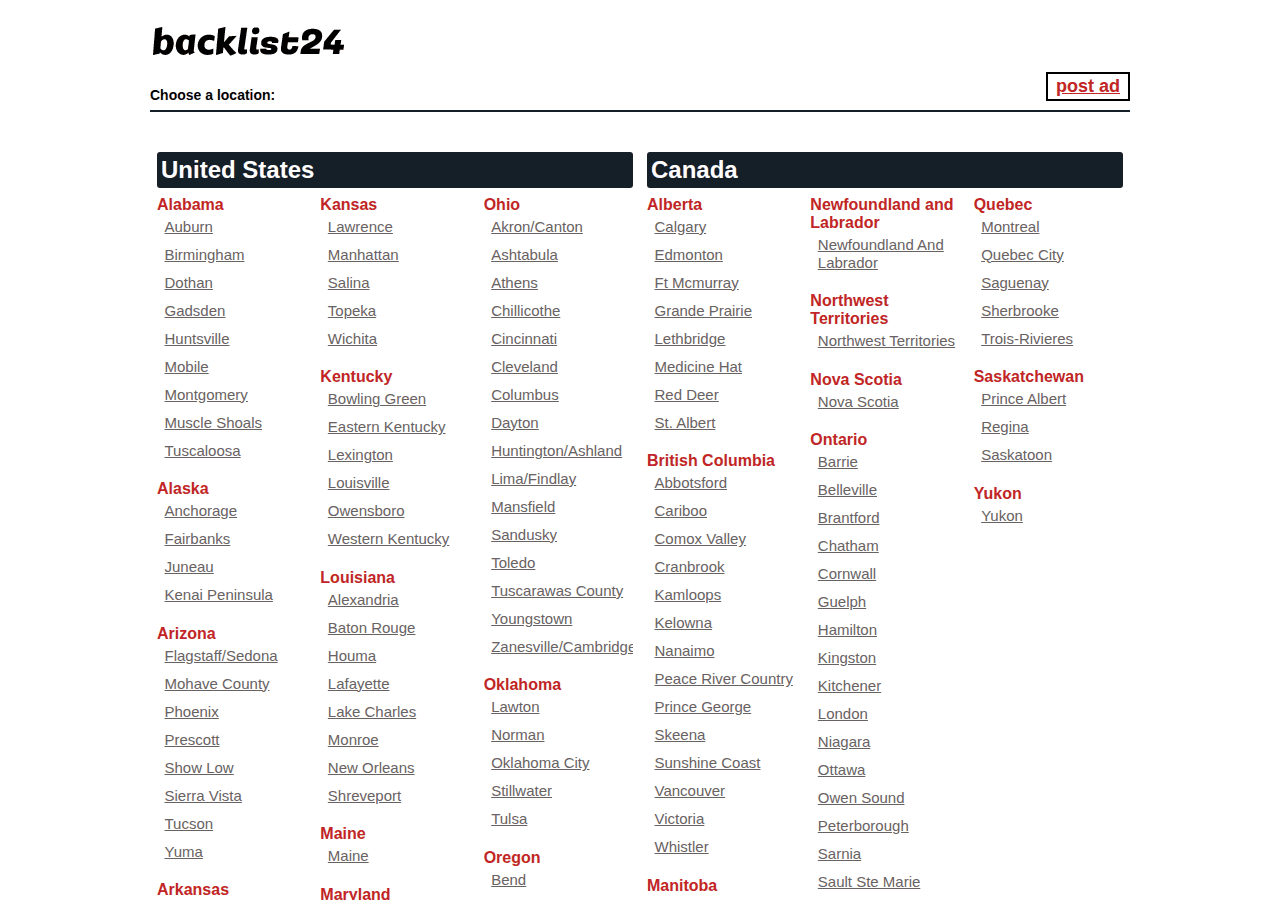 Screenshot of backlist24.eu