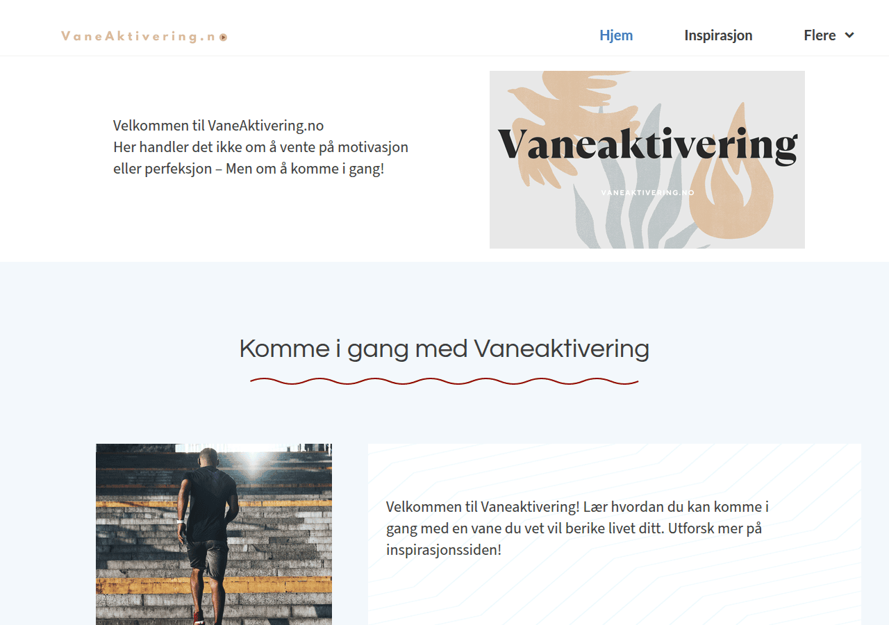 Screenshot of vaneaktivering.no