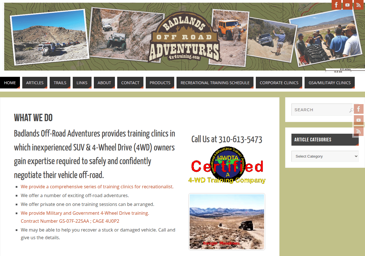 Screenshot of 4x4training.com