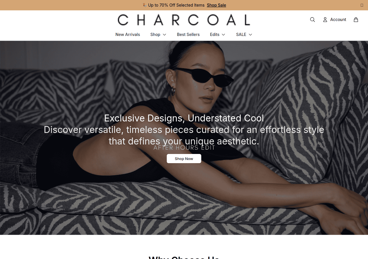 Screenshot of charcoalclothingfashion.shop