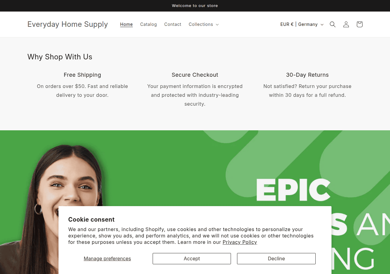 Screenshot of everydayhomesupply.shop