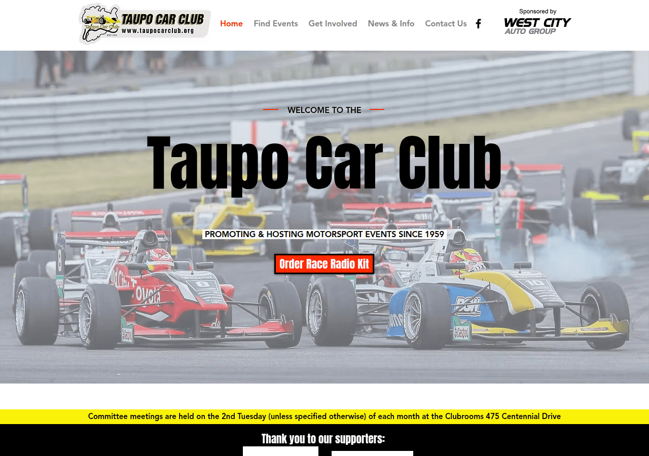 Screenshot of taupocarclub.org