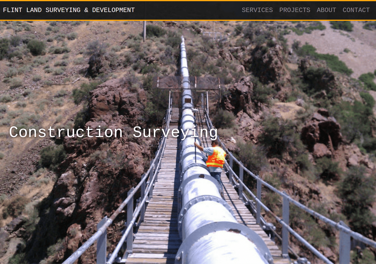 Screenshot of flintlandsurveying.com