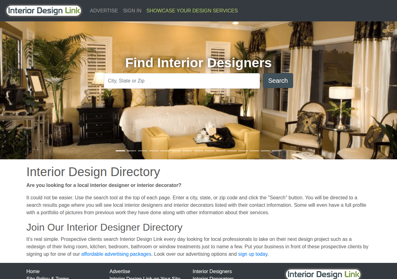 Screenshot of interiordesignlink.com