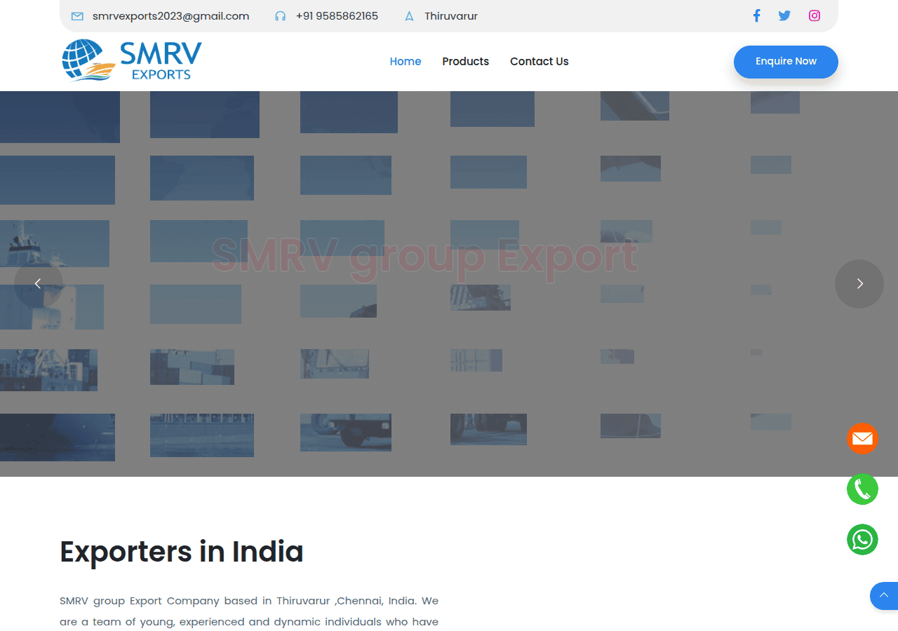 Screenshot of smrvexports.in