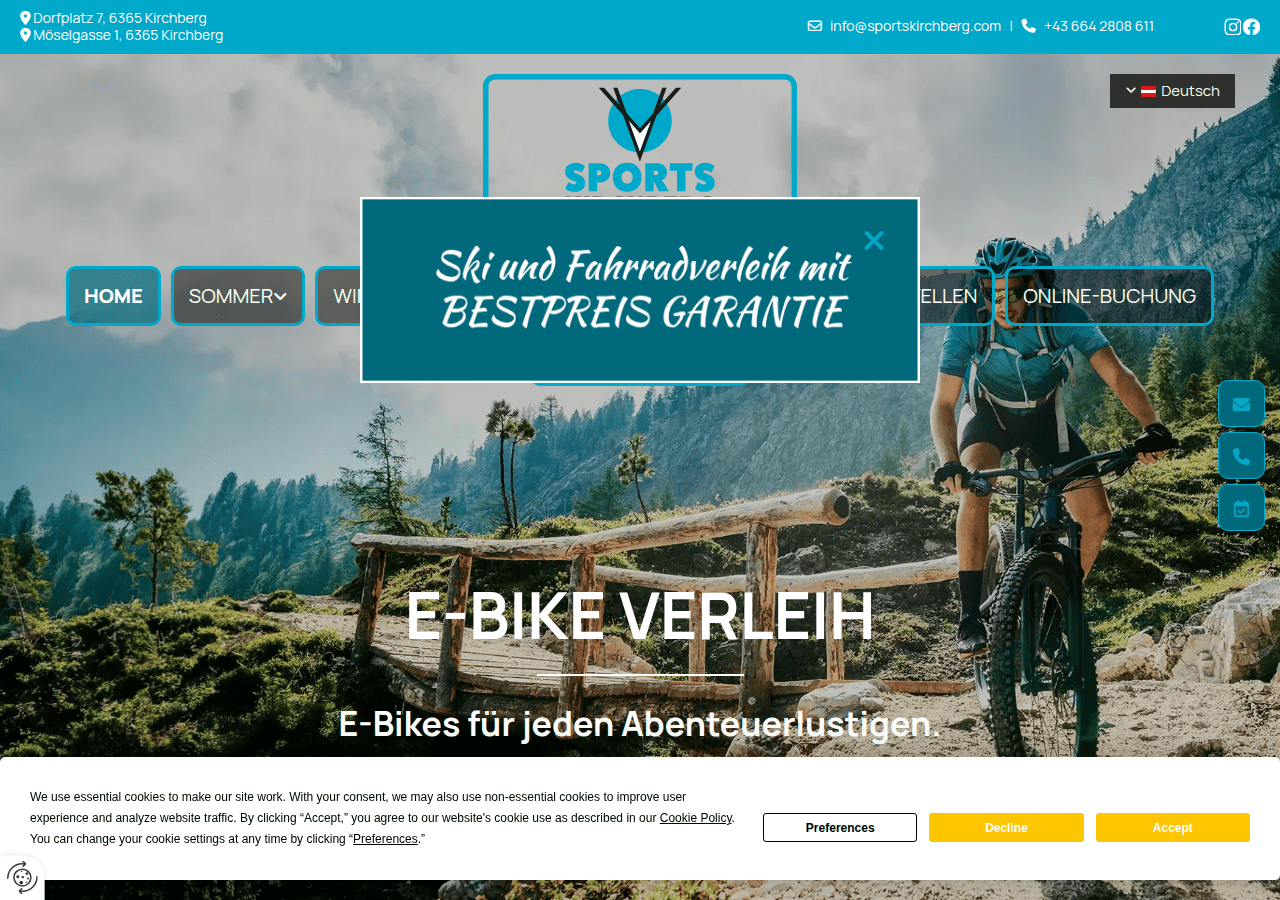 Screenshot of sportskirchberg.com