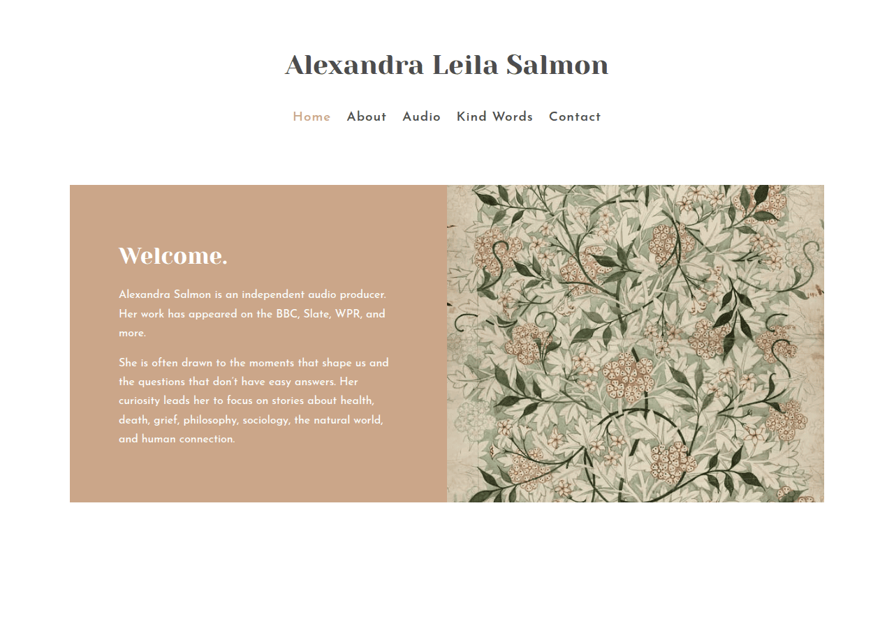 Screenshot of alexandrasalmon.com