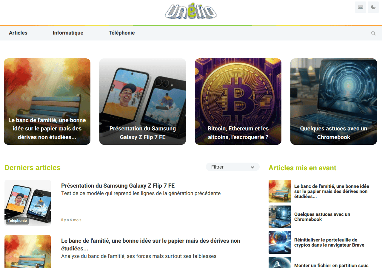 Screenshot of unelio.com