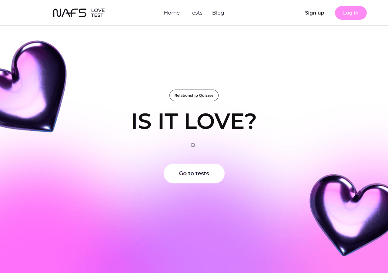 Screenshot of lovetest.io