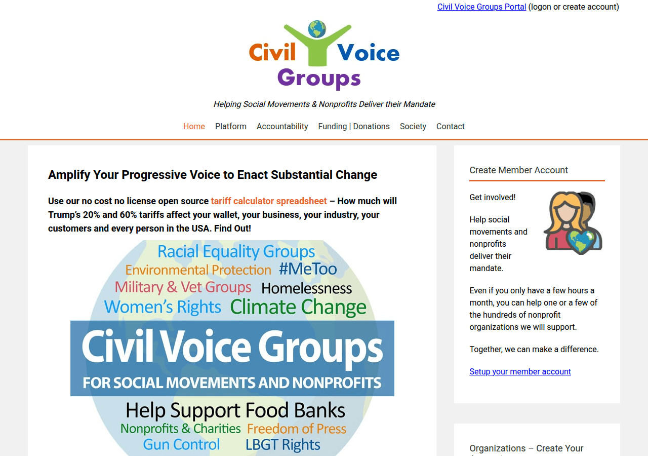 Screenshot of civilvoicegroups.org