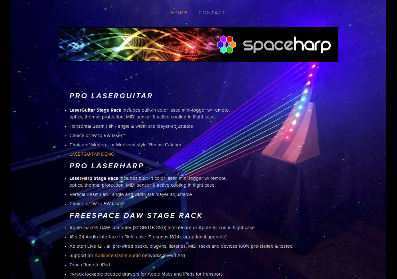 Screenshot of spaceharp.com