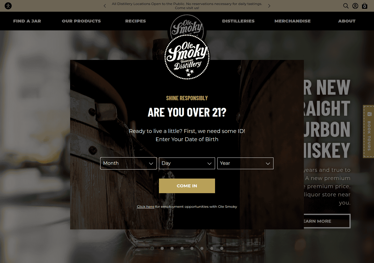 Screenshot of olesmoky.com