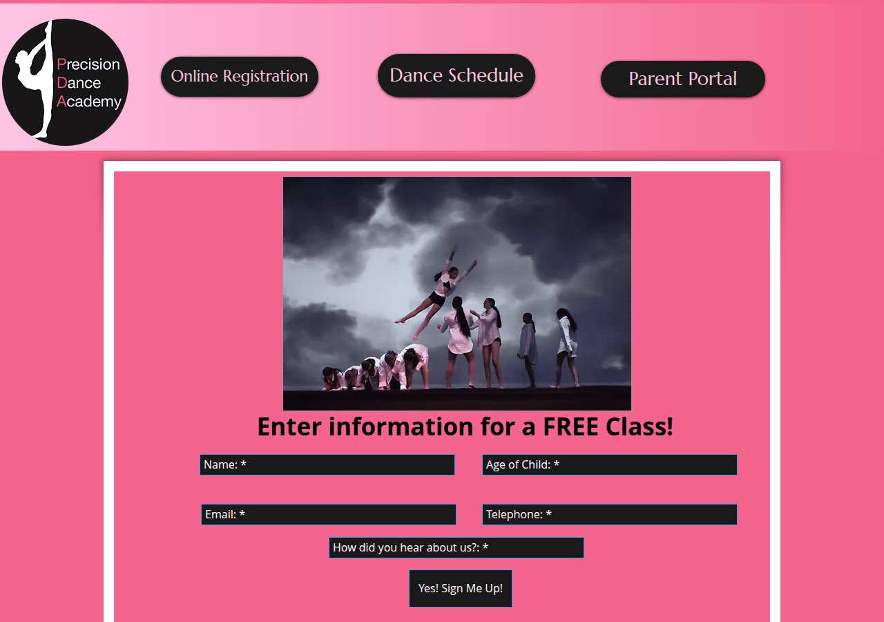 Screenshot of precisiondanceacademy.net
