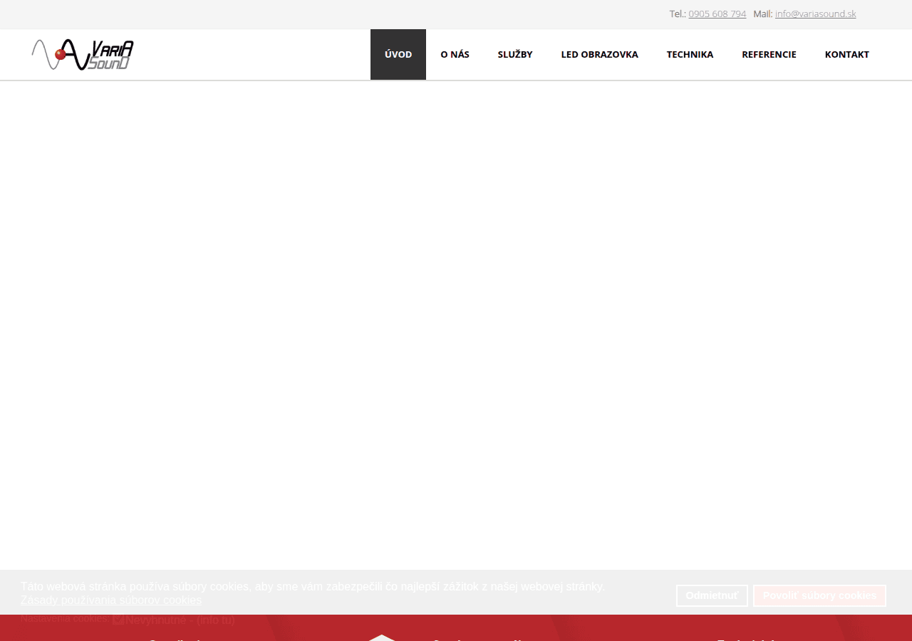 Screenshot of variasound.sk
