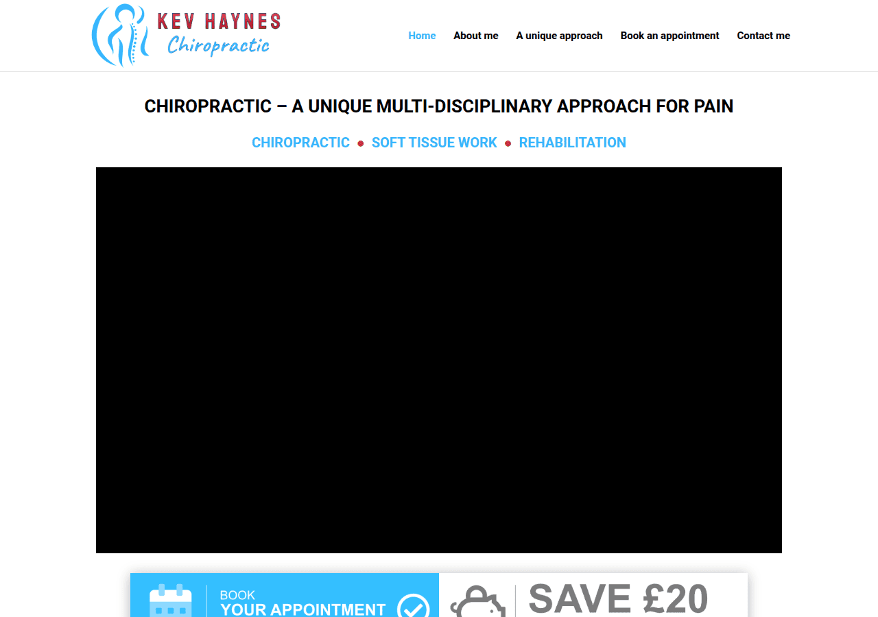 Screenshot of kevhayneschiropractic.co.uk