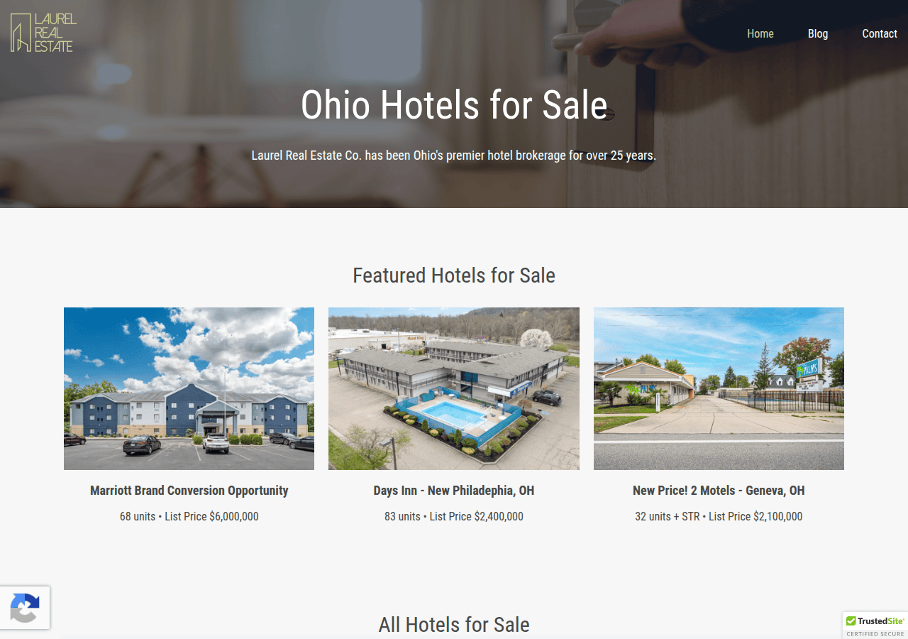 Screenshot of laurelhotelbrokers.com