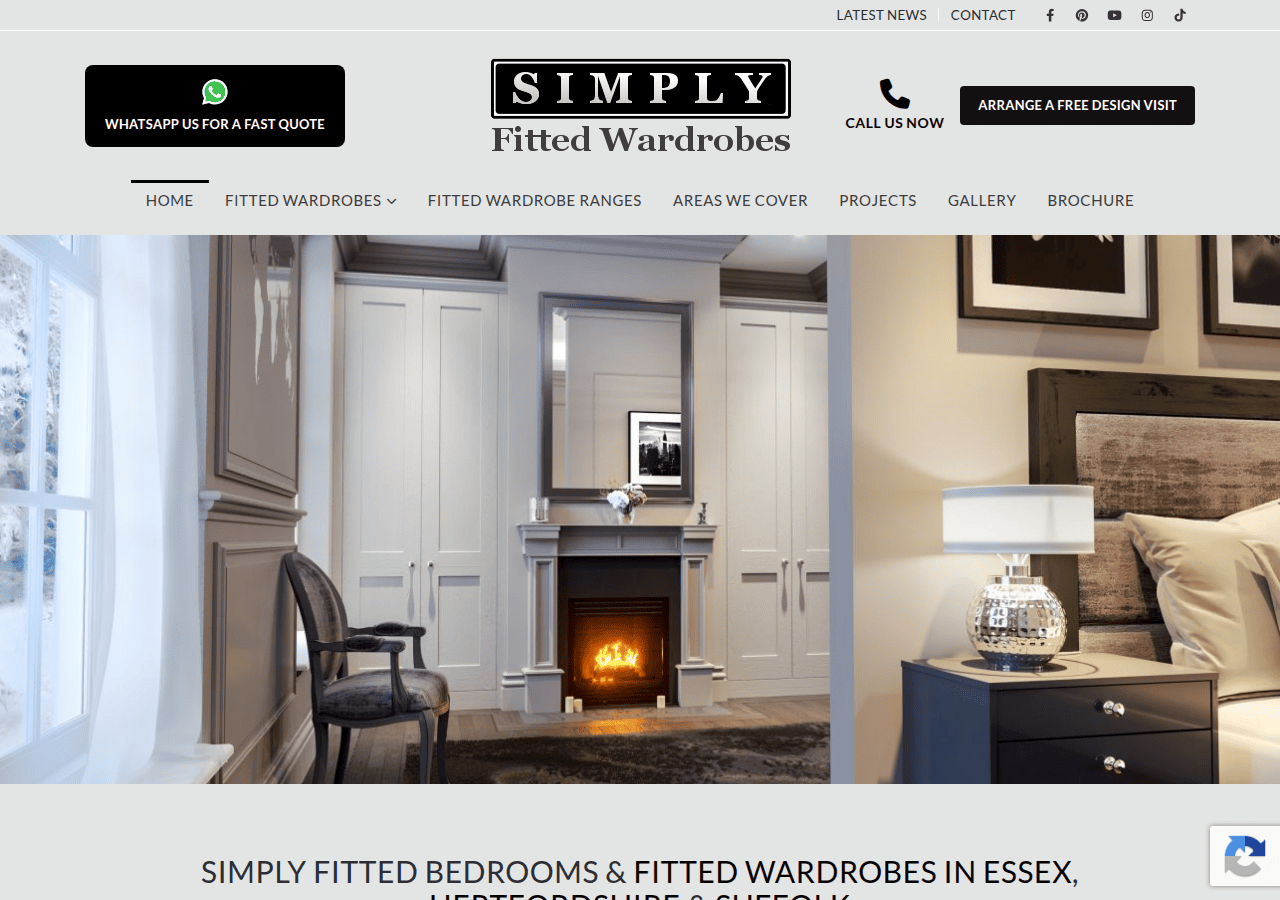 Screenshot of simplyfittedwardrobes.com