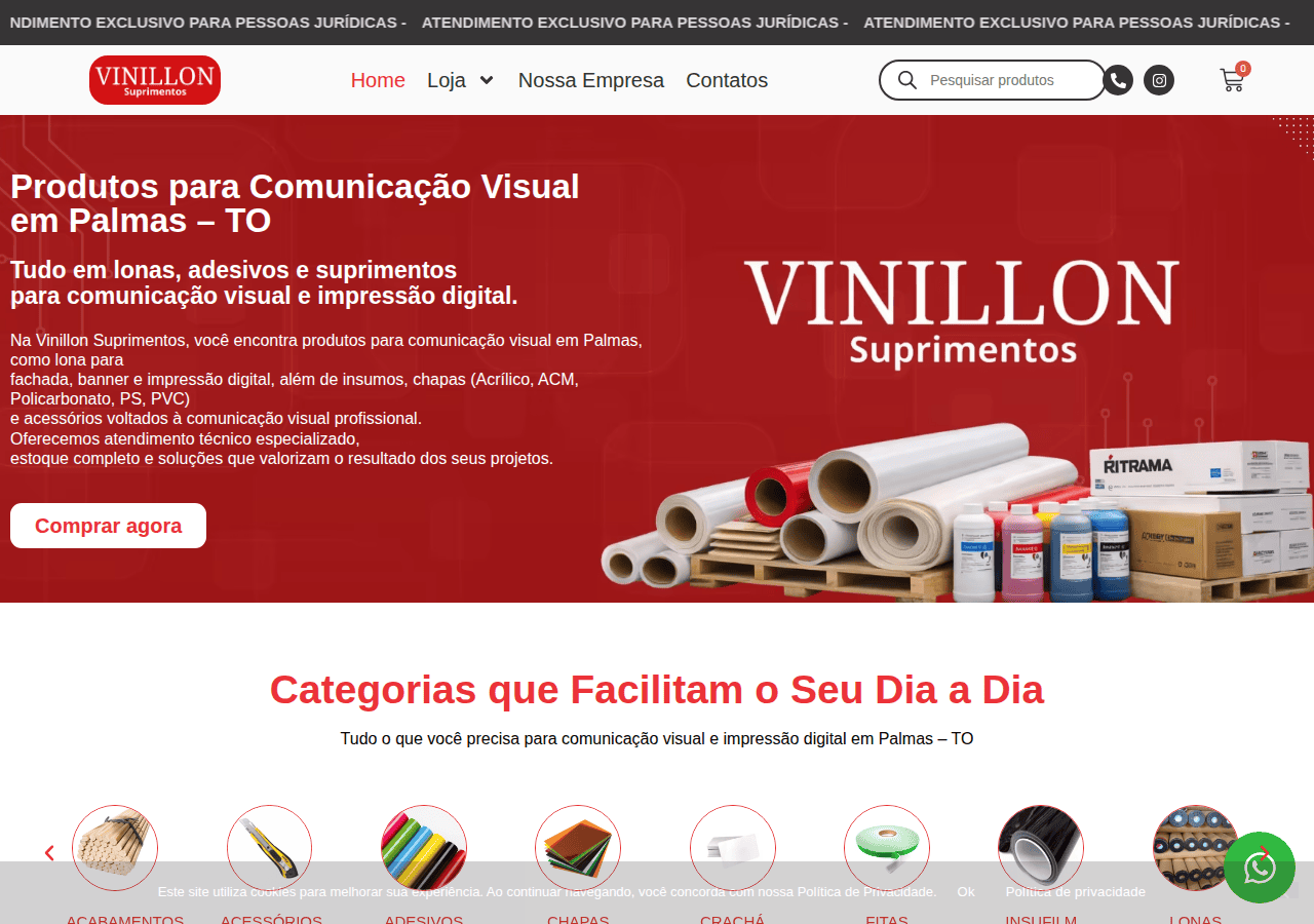 Screenshot of vinillon.com.br