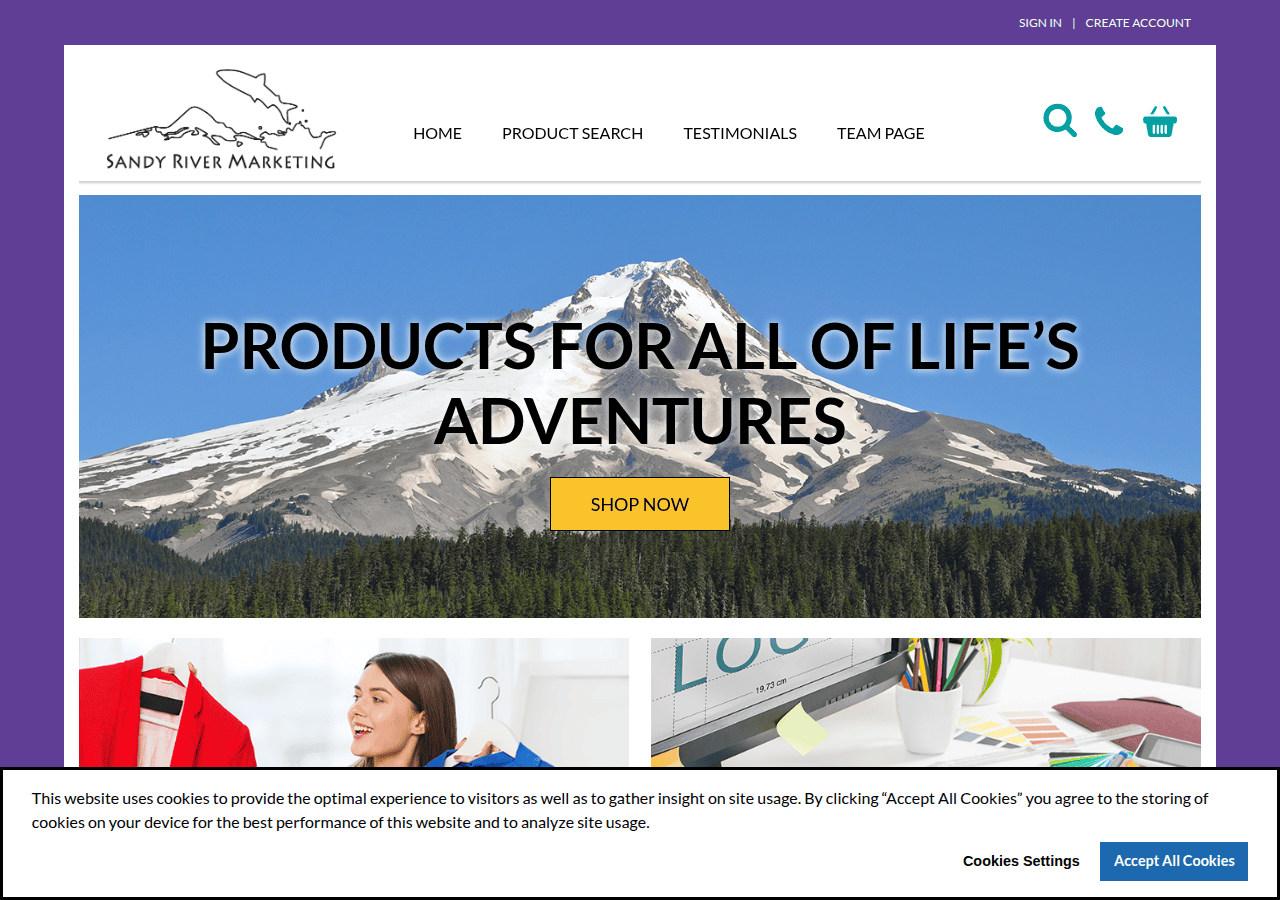 Screenshot of sandyrivermarketing.com
