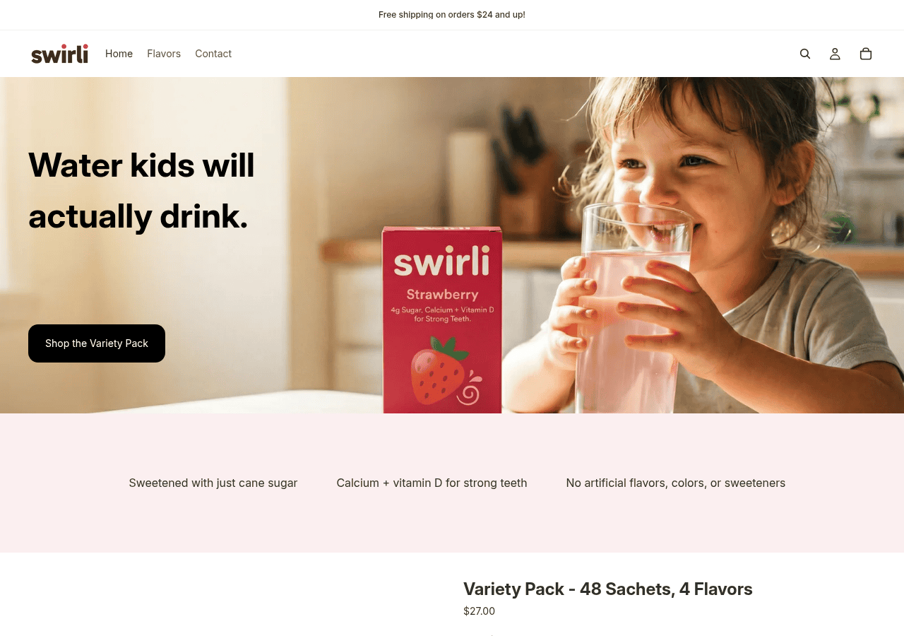 Screenshot of drinkswirli.com