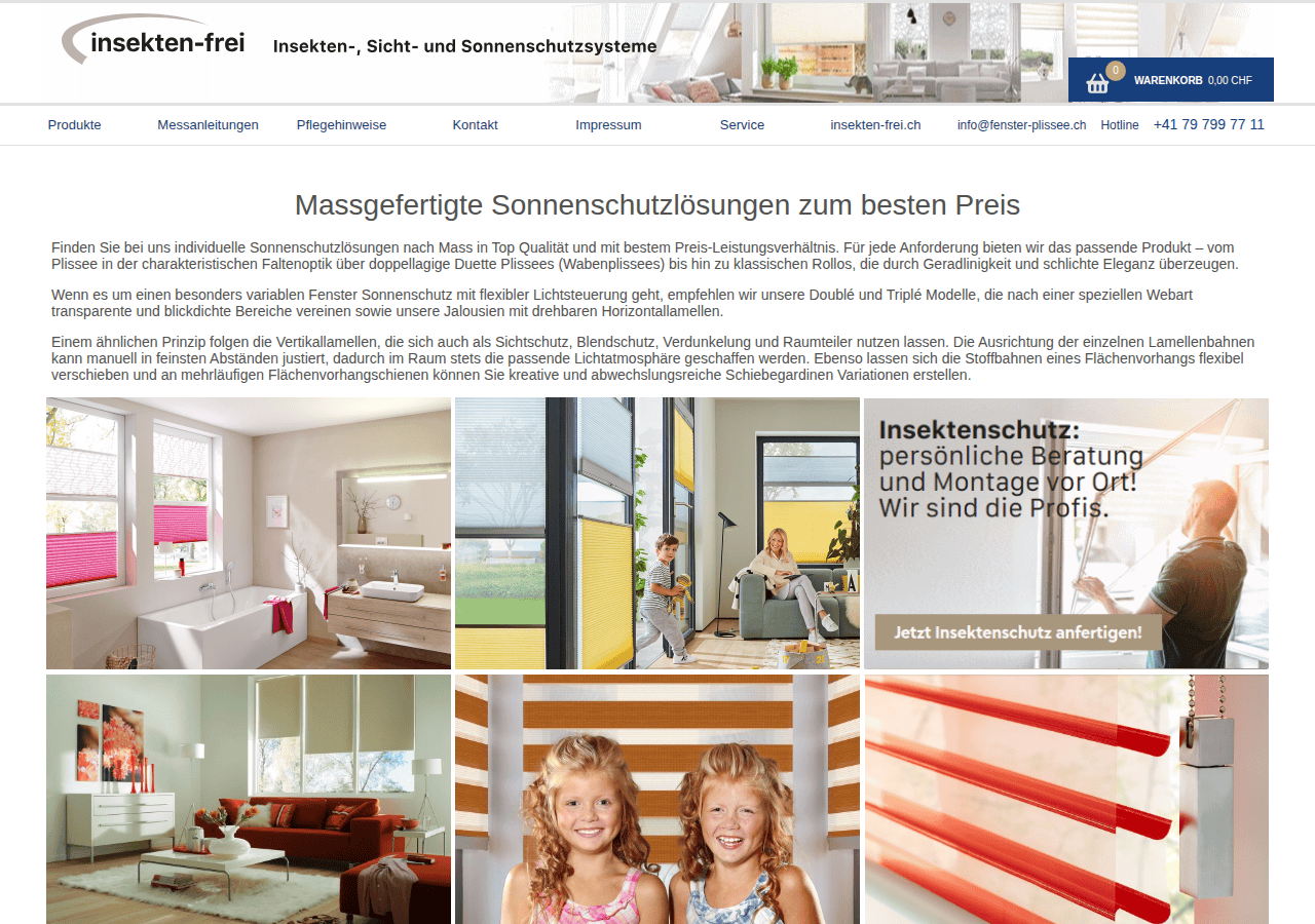 Screenshot of fenster-plissee.ch