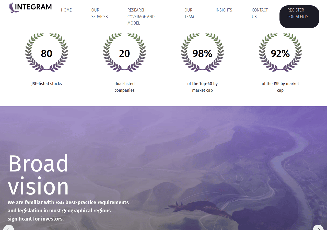 Screenshot of integram.co.za