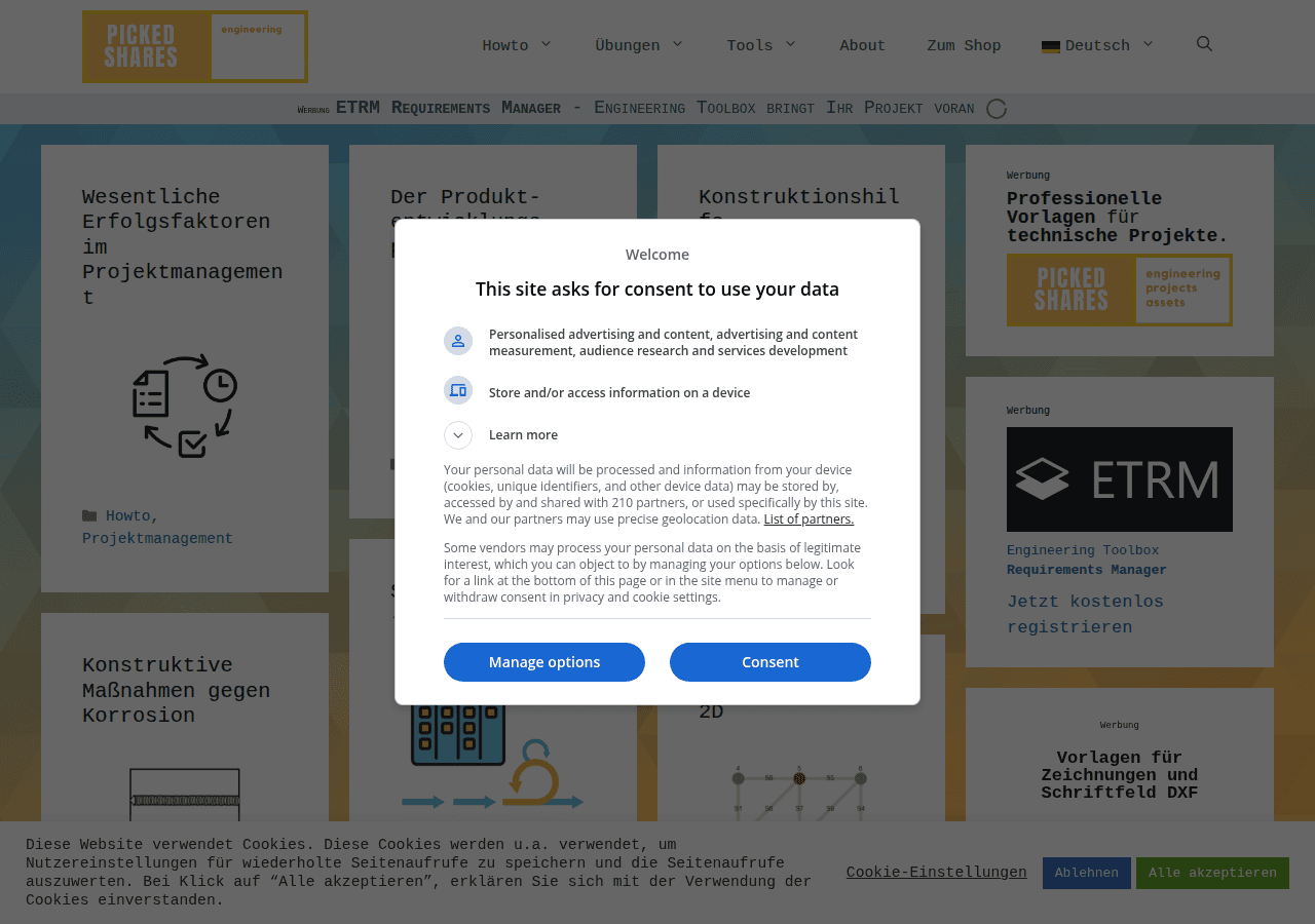 Screenshot of pickedshares.com