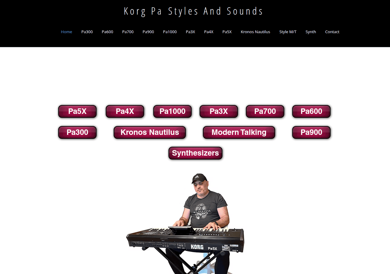 Screenshot of korg-pa.com