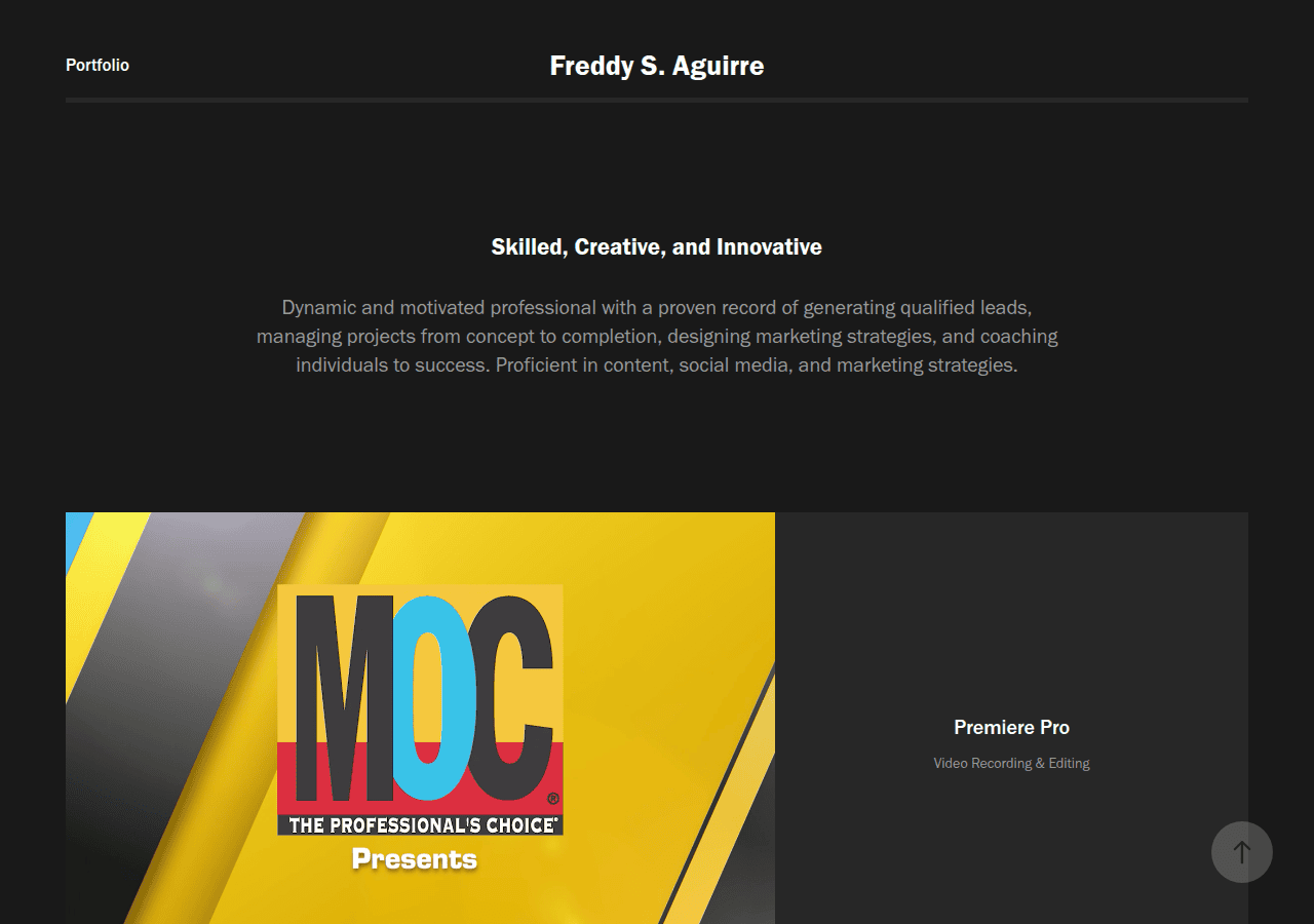Screenshot of freddysaguirre.com