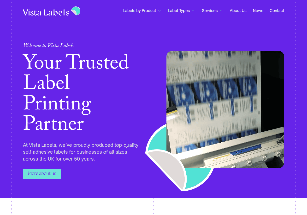 Screenshot of vistalabels.com
