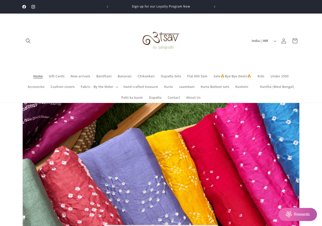 Screenshot of utsavbysahajnidhi.com