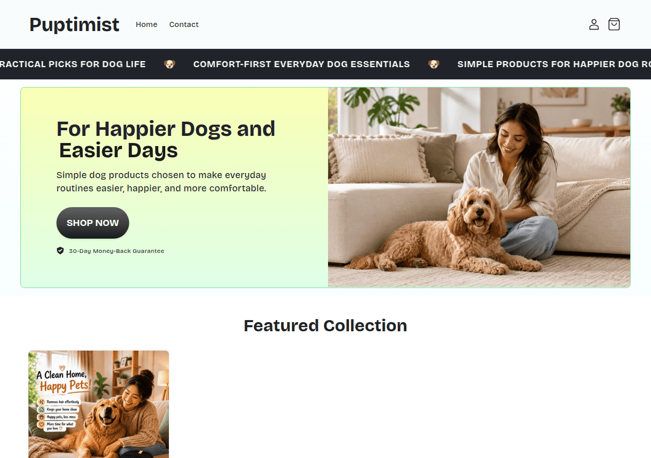 Screenshot of puptimist.com