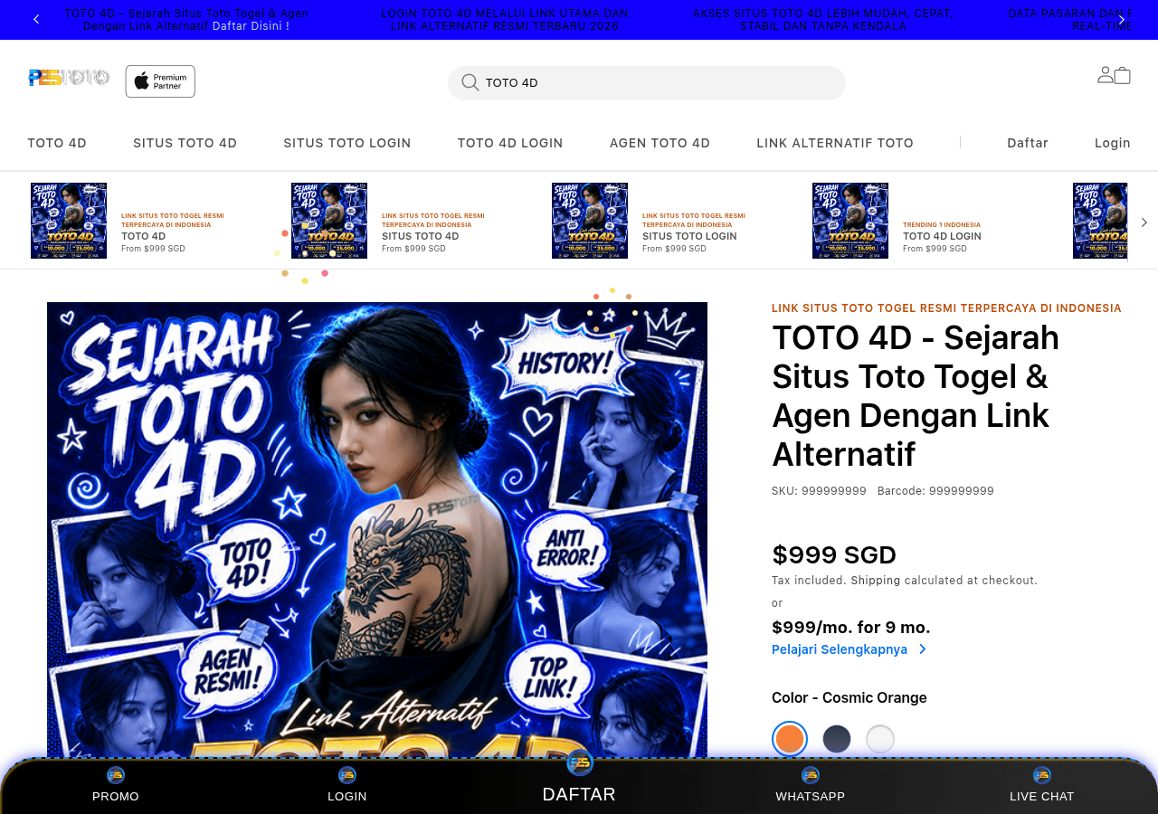 Screenshot of toto4d.us.com