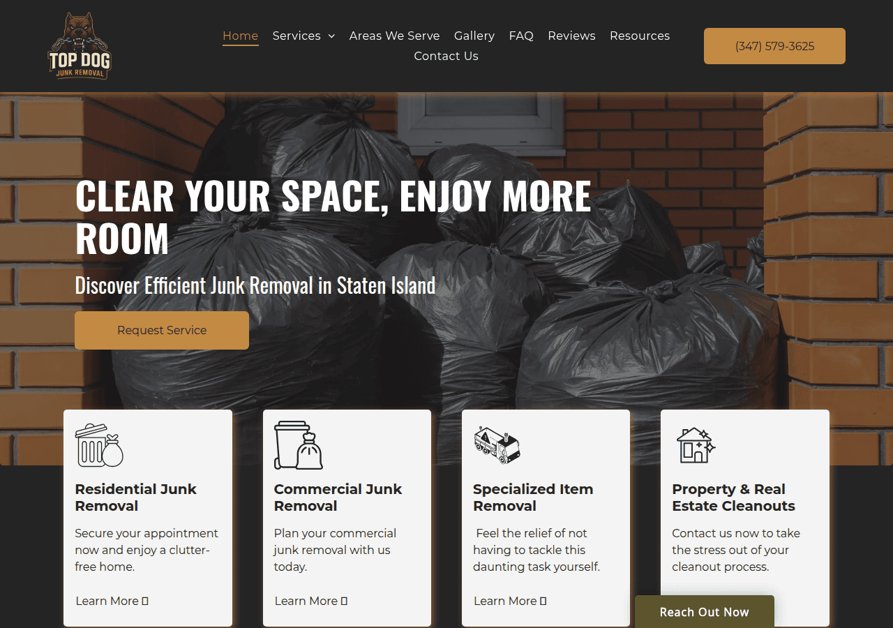Screenshot of topdogjunkremovalny.com