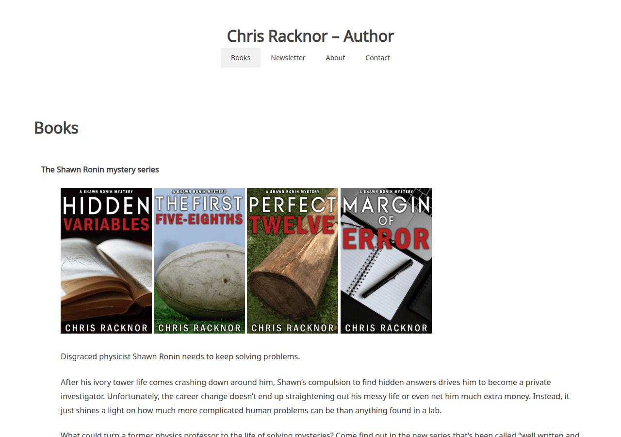 Screenshot of chrisracknor.com