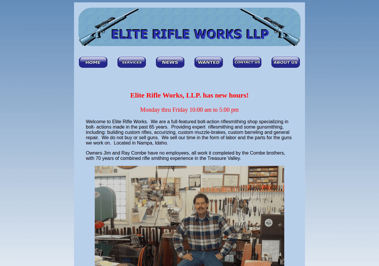 Screenshot of eliterifleworks.com