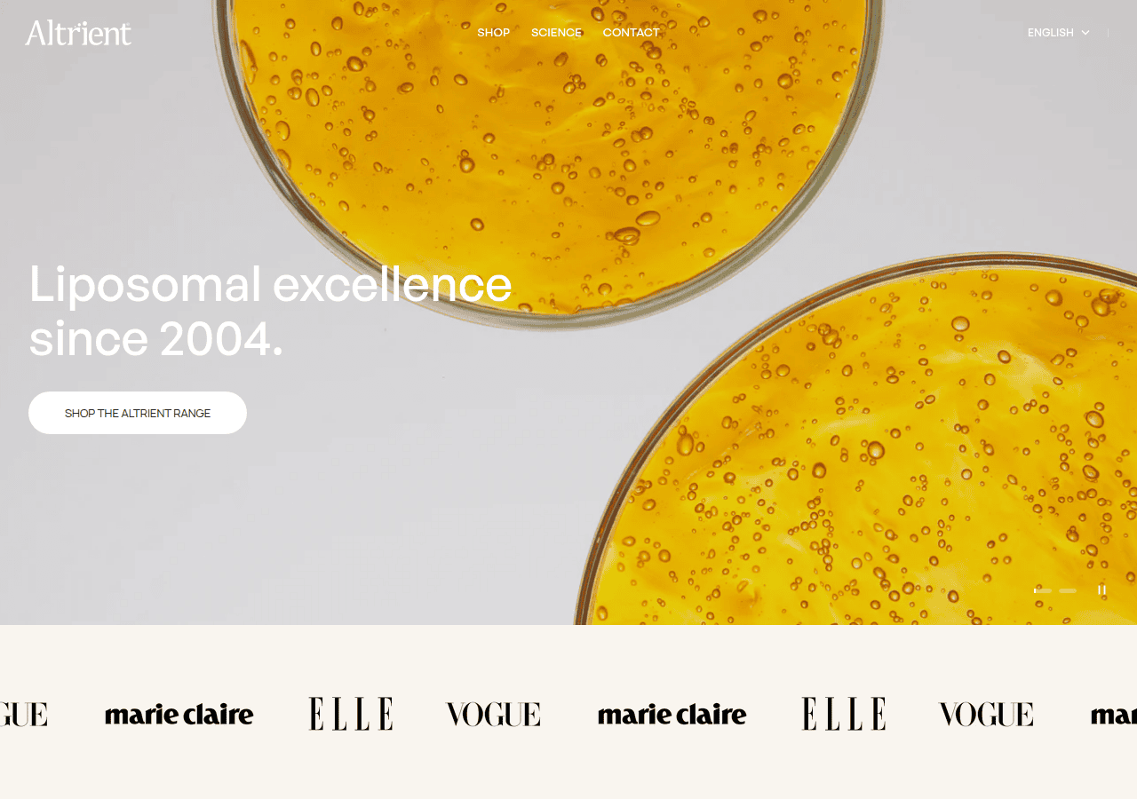 Screenshot of altrient.com