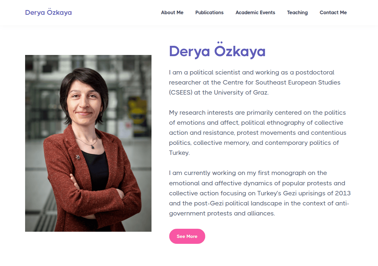 Screenshot of deryaozkaya.com